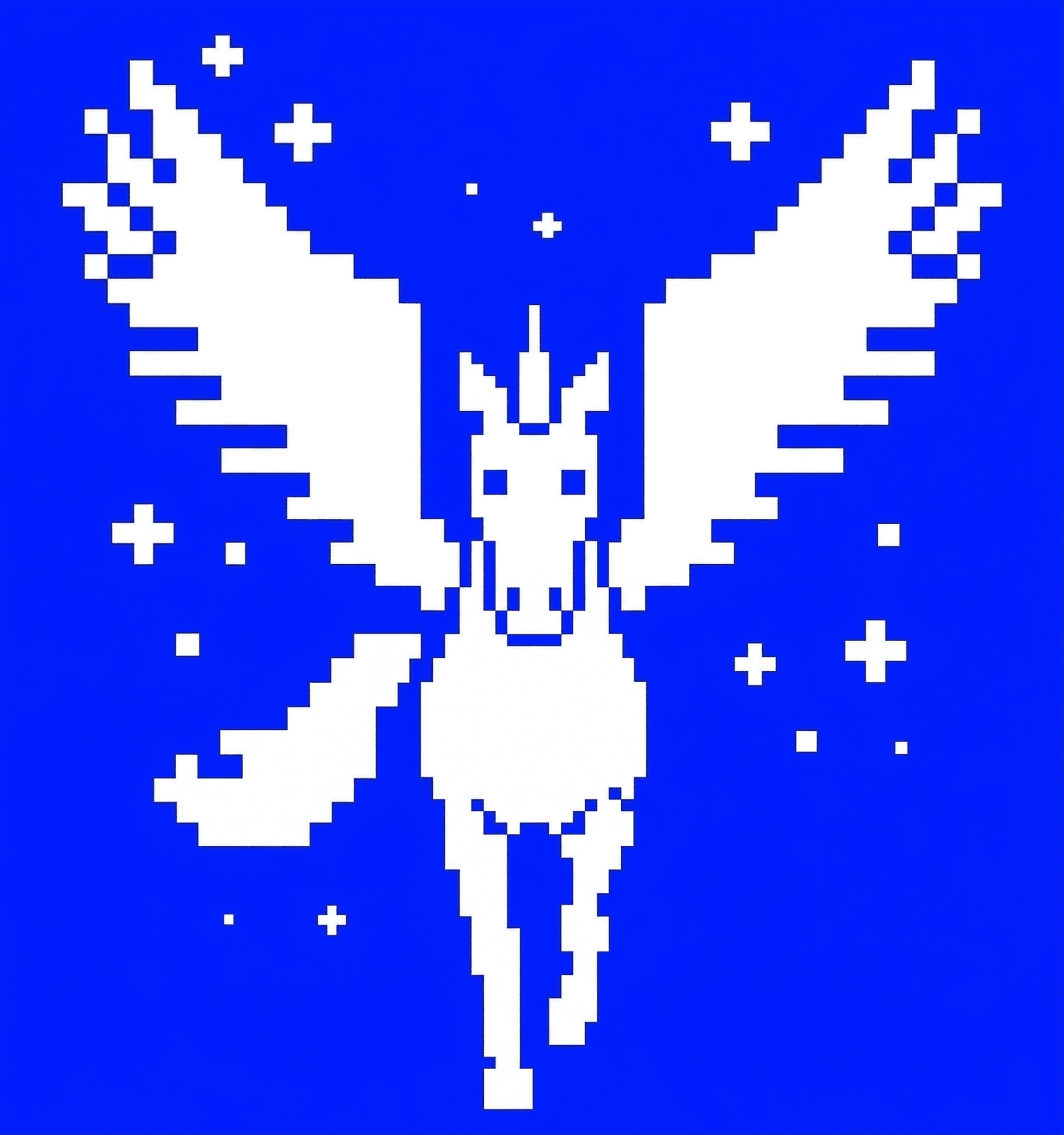 Pixel art Pegasus facing forward